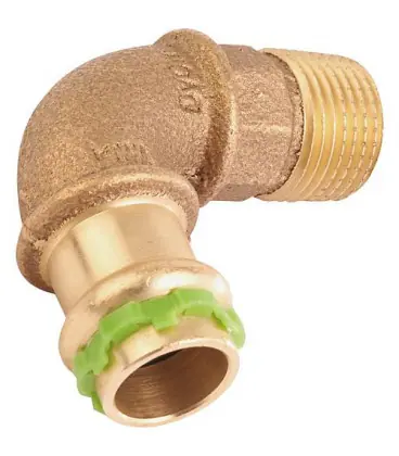 Raccord a sertir bronze, Contour V, a visser 90° male Type P4001G, 22x3/4