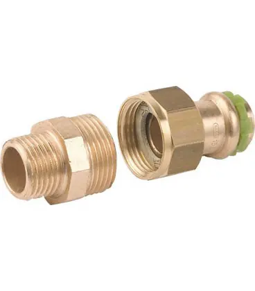 Raccord a sertir en bronze contour V, raccord visse male joint plat, P 4331 G 54x2