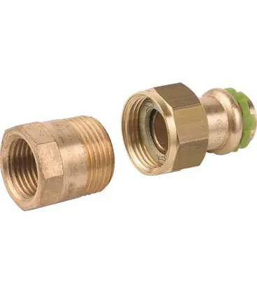 Raccord a sertir en bronze contour V, raccord visse fem joint plat, P 4330 G 22x3/4