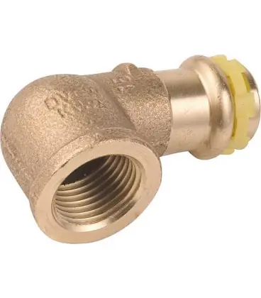Raccord a sertir en bronze gaz Coude 90° avec filet fem 22x3/4 PG 4090G Gaz contour V