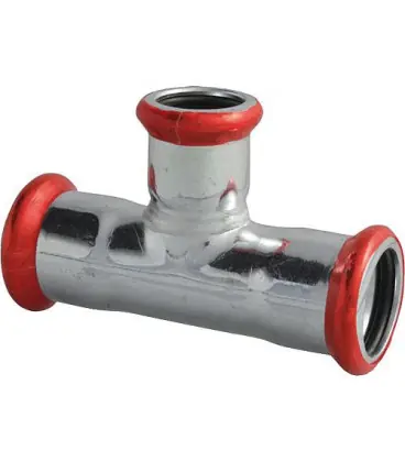 Raccord a sertir Contour M, Té réduit DN 108 x DN 76,1 x DN 108