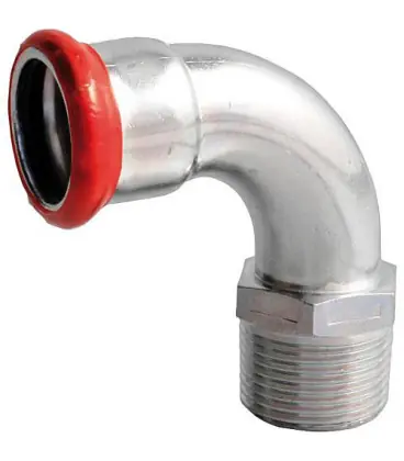 Raccord a sertir acier C Coude de transition (fem/mâle) 18 x 1/2" Contour M