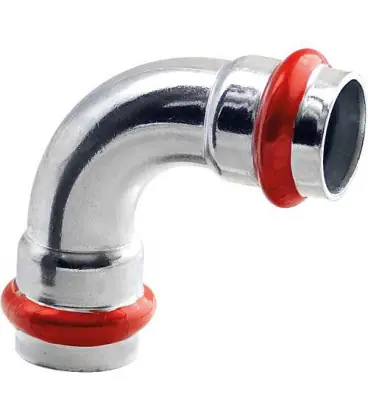 Acier Contour V Raccord A sertir Coude 90 ° FXF 18 mm