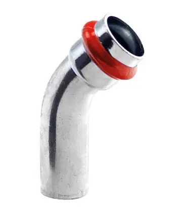 Acier C Contour V Raccord A sertir Coude 45 ° FxM 28 mm