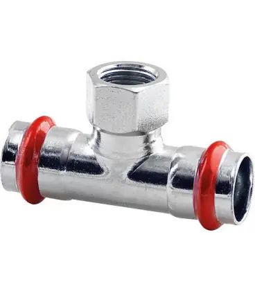 Acier C Contour V Raccord A sertir T de transition avec sortir femelle 28 mm X DN 20 (3/4") X 28 mm