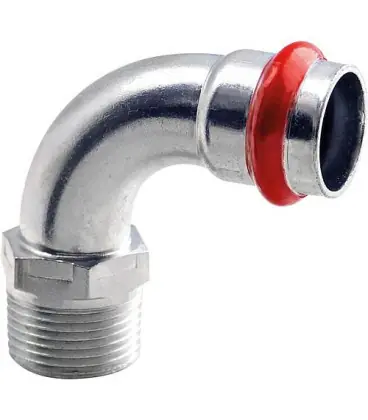 Acier C Contour V Raccord A sertir clarinette 90 ° male 15 mmx DN 10(3/8")