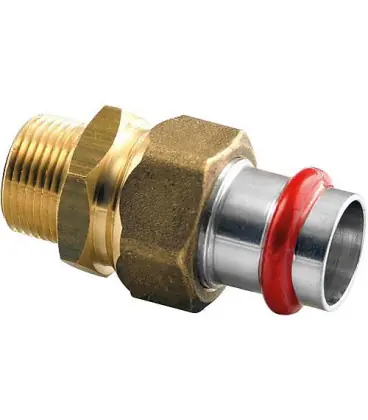 Acier C Contour V raccord A sertir Raccord ecour tournant male joint plat 28 mm X DN 25 (1")