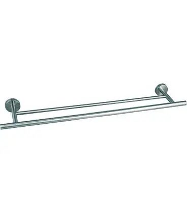 Porte-serviette double Axial L 700mm, inox matt avec fixation