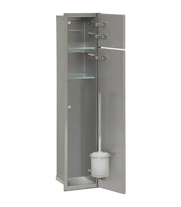 WC container mural, 2 portes pour carrelage, 1 derouleur, 1 casier butee droite, 185x831mm