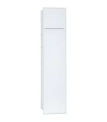 Niche mural WC, interieur blanc 2x portes vitrees blanches,2 etag. lxh 180x825mm, butee droite