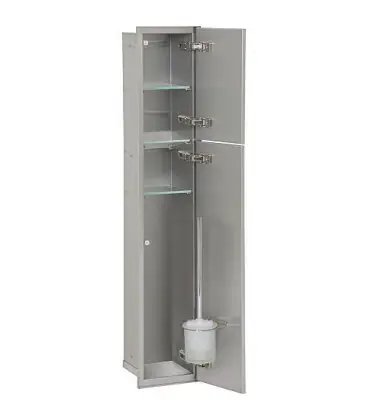 WC container mural,2 portes pour carrelage, 1 derouleur, 2 casiers butee droite, 185x975mm