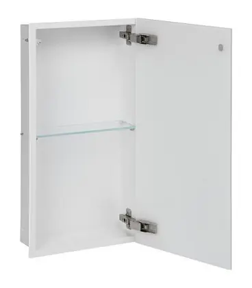 Niche murale, 1 porte blanche verre 2 casiers, profondeur 100 mm lxh 323x625 mm