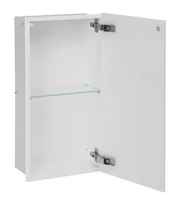 Niche murale, 1 porte blanche verre 2 casiers, profondeur 150 mm lxh 323x625 mm