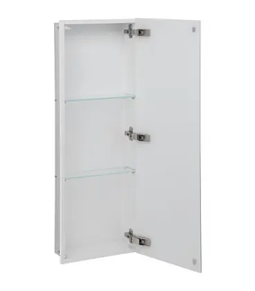 Niche murale, 1 porte blanche verre 3 casiers, profondeur 100 mm lxh 323x925 mm