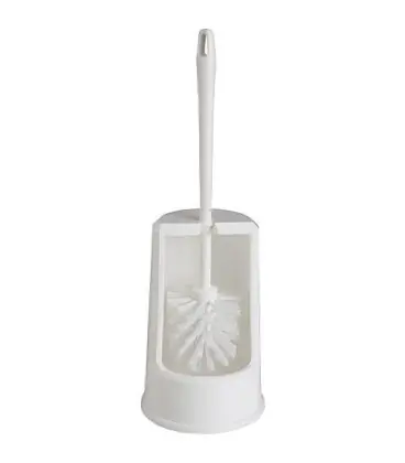 Garniture de brosse WC plastique blanc, brosse blanche