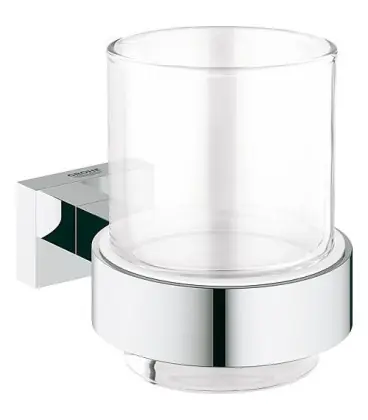 Verre avec fixation Grohe Cube essentiel, chrome