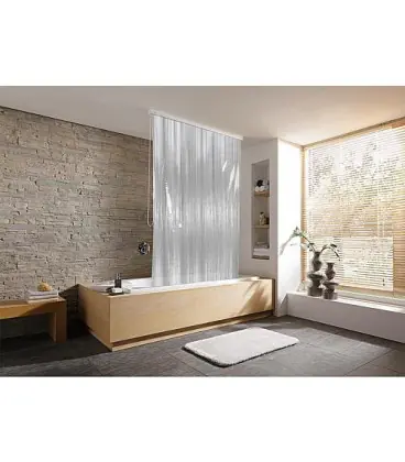 Rideau de douche Desgin pour cassette vide, gris EMAGA 1280x2400 mm, 100% Vinyle