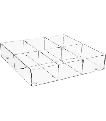 Box de rangement en plexiglas transparent 240x240x50mm