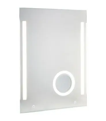 Miroir Earline + eclairage variable et miroir cosmetique, 2 interrupt. sensitifs, 800x800mm, 11,5W