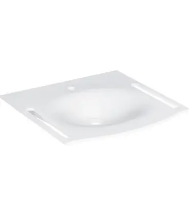 Vasque Elida en bétacryle blanc, avec 1 trou robinet lxhxp 620x132x540mm