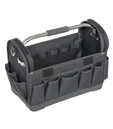Pochette outils textile 520x290x370 mm noir avec poignée pliable latérale