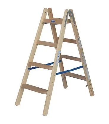 Escabeau-echelle-double (bois), hauteur travail 2,50m hauteur echelle 1,15m 2x4