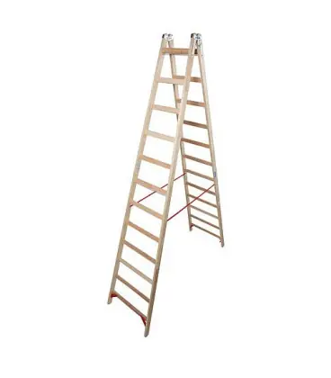 Echelle double, bois H de travail 4,54 H reelle 2,20 Longueur 3,30 marches 2x12