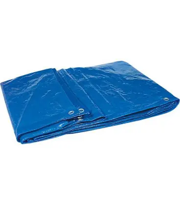 Bache en tissu en tissu filet HPDE 120g/m² avec bord + oeillet 4 x 6 m Couleur bleu