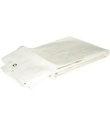 Bache en tissu en tissu filet HPDE 160g/m² avec bord + oeillet 6 x 10 m Couleur blanc