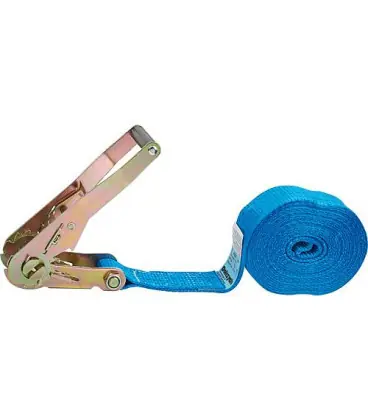 Sangle d‘amarrage, une piece, type 4000, DIN EC 12195-2, bleu Sangle 50 mm, longueur 6,0 m