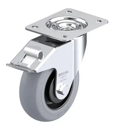 Roulette pivotante BLICKLE acier tole LE-POES 100K-FI-SG diam.-roue 100mm avec butoir