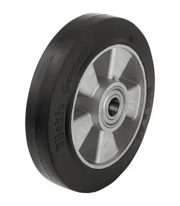 Roue en caoutchouc poids lourd, alu ALEV 200/20K charge 450 kg roue diam. 200mm, trou axial diam. 20mm