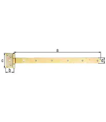 Penture anglaise 591/59x103mm jaune galva