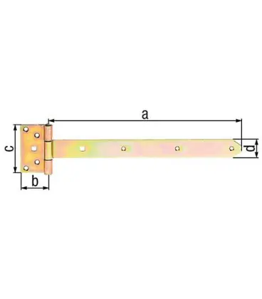Penture anglaise 391/59x103mm jaune galva