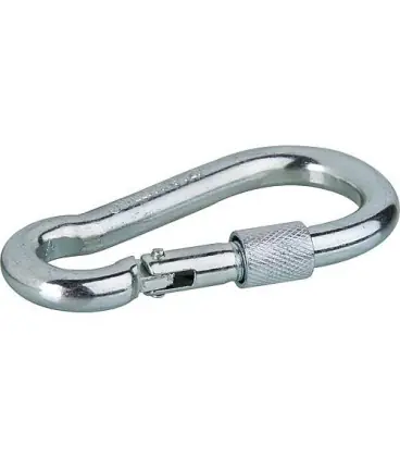 mousqueton zingué avec vis de securite taille 120x11 mm capacite de charge 450 kg