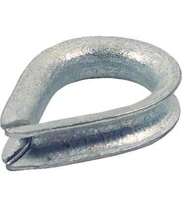 Cosse de cable DIN 6899 Type BF galvanisé, zingué, UE 100 pcs pour cable metallique 5 mm