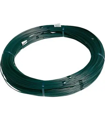 Fils d‘attache acier Habillage plastique vert 3,8 mm de 110 metre linéraire