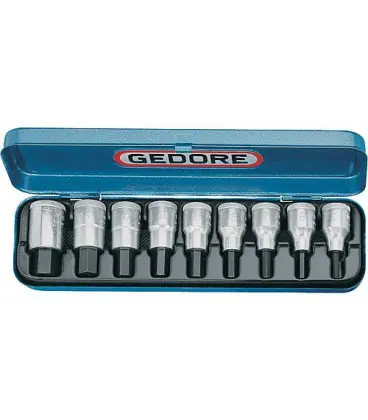 Jeu de tournevis 1/2‘‘ 9 pcs, pour six pans creux (G)