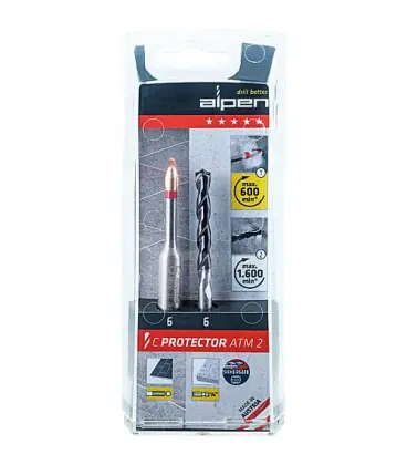 Foret béton-carrelage Alpen C-Protecteur, tige anti-slip tige 6 pans, d 10mm