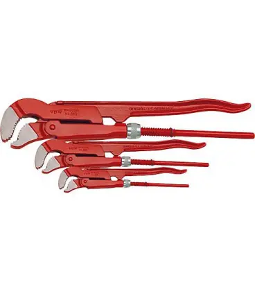 Set de tenailles à tuyaux d‘angle 1 pc Super S 1"(49mm)-1 pc 1"1/2 (68mmm) et 1 pc 2" (85mm)- machoires S