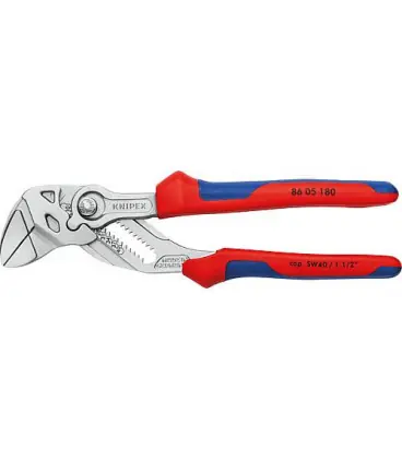 Pince cle nickele avec machoire de prise fine L 180mm