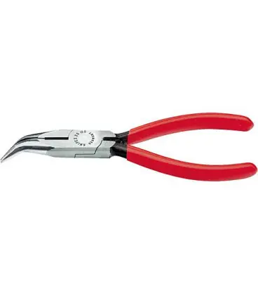 Pince a becs demi-ronds av lame polie revetement plastique Machoire coude 40°. Longueur 160 mm