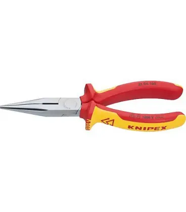 Pince a becs demi-ronds avec tranchants (Pince d‘electronicien) machoire droite Longueur 160 mm