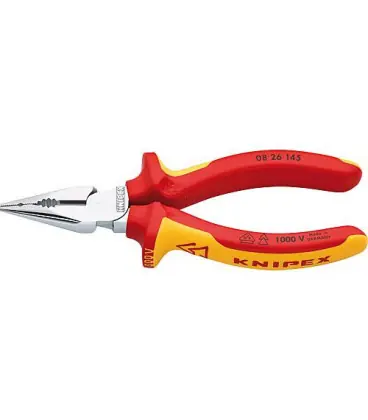 Pince a becs demi-ronds Knipex VDE isolée, longueur 145 mm chromée
