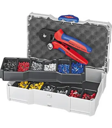Assortiment de sertissage avec embout de cable. Modele 97 90 09 avec pince a sertir 80 125 36