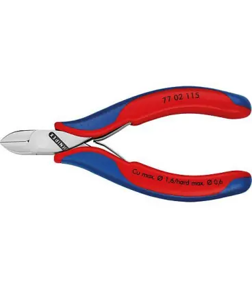 Pince coupante de cote pour l‘electronique polissage speculaire manche bicolore 115 mm