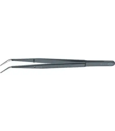 Pince de precision pour l‘electronique avec goupille de guidage, coude antieblouissant noir laque