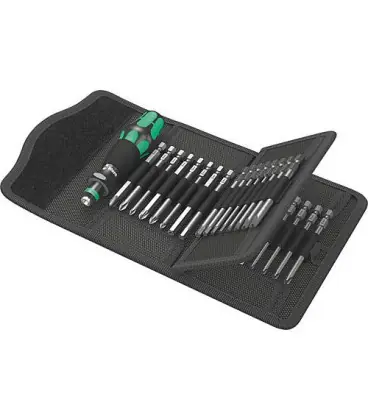 Wera‘ Tournevis d‘embout baionnette 33 pcs. Embout long de 89 mm dans pochette pliable