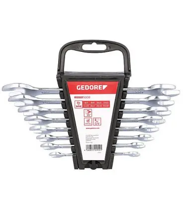 GEDORE red Jeu de cle plate double, 8 pieces, 6 x 7 - 20 x 22