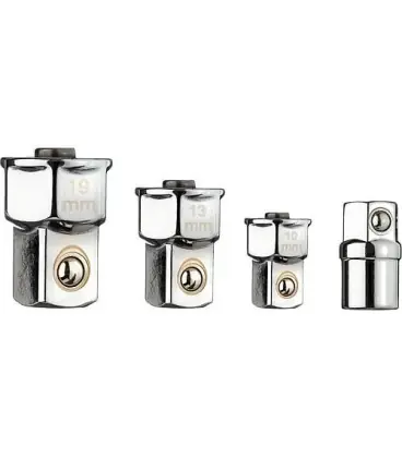 Kit adaptateur 4/6 pans GEDORE red 4 pcs, 10, 13, 19mm et porte-embout